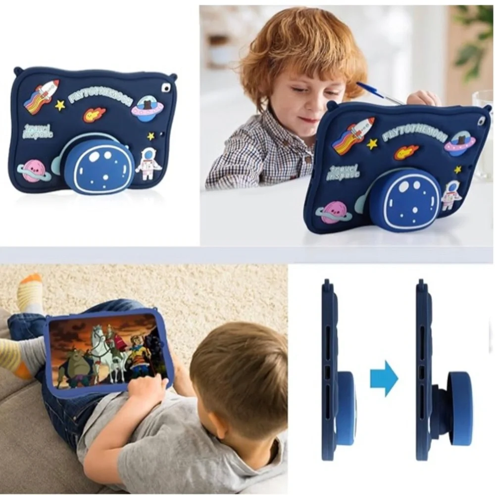 Space-Themed Astronaut Tablet Case with Strap